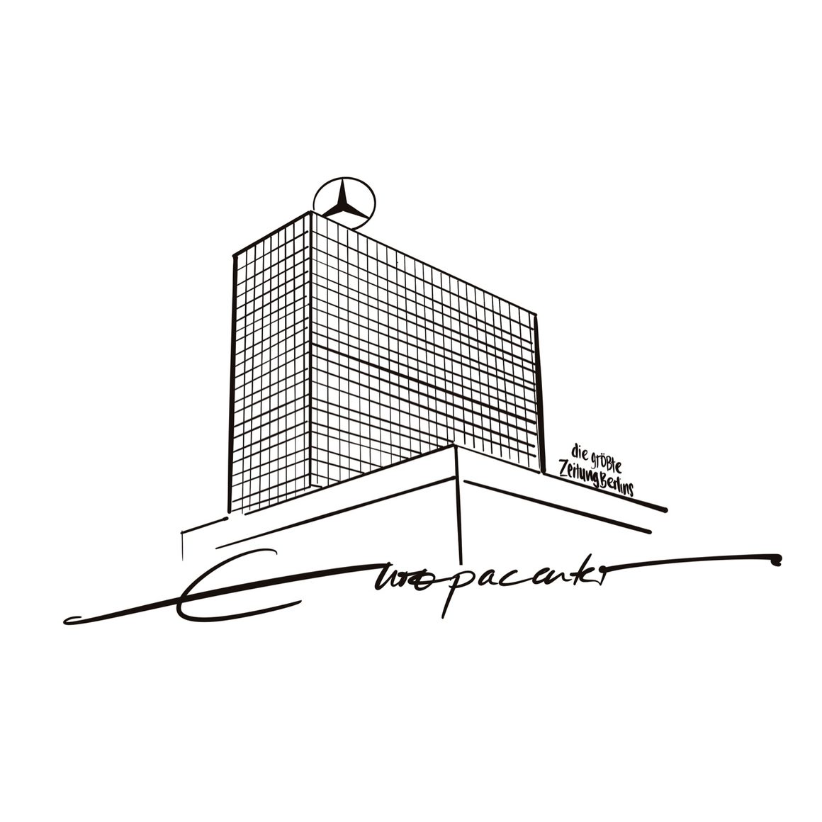 Handschrift-Illustration Europacenter Berlin